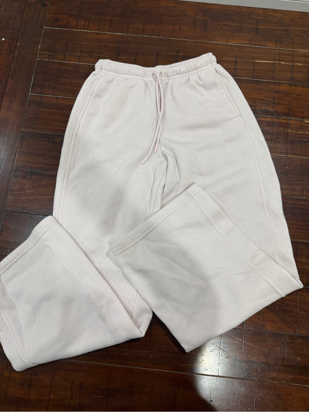 light pink wide leg sweats